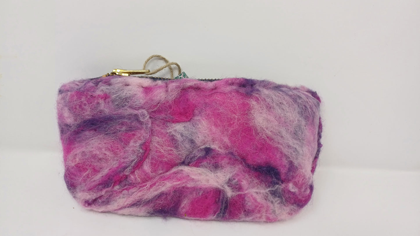 Felted colourful purse