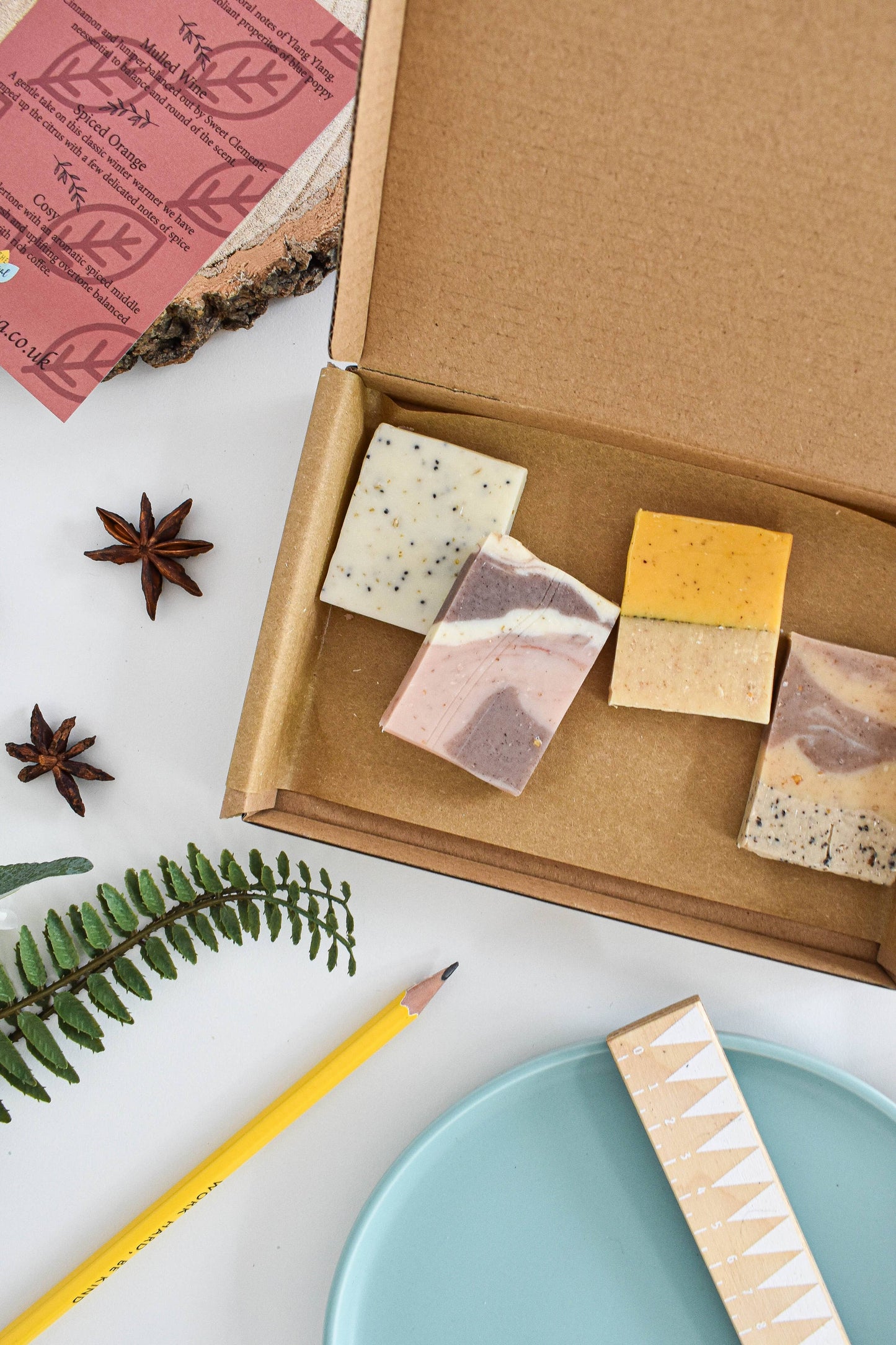 Winter Spice Soap Sampler Box - 4 pieces Letterbox Gift Set