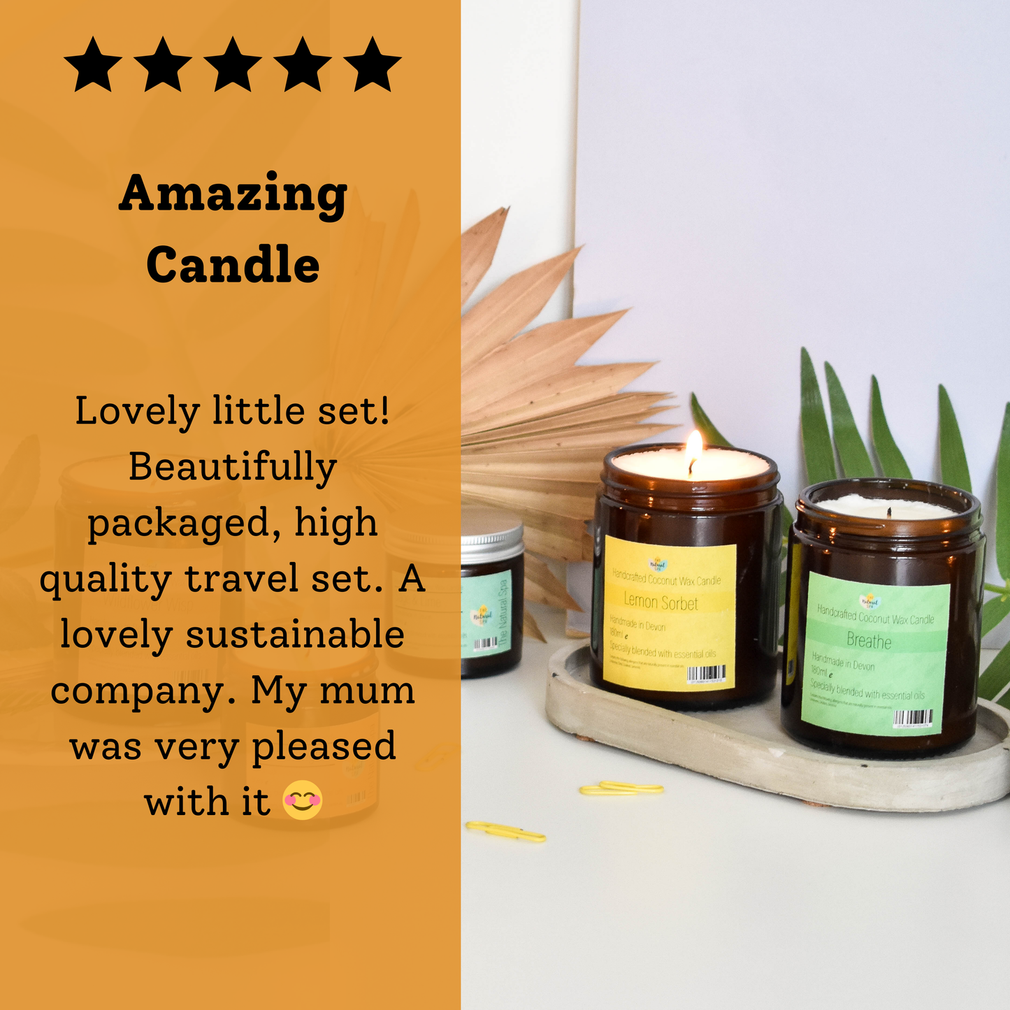 Spiced Orange hand-poured coconut wax candle-Essential Oil