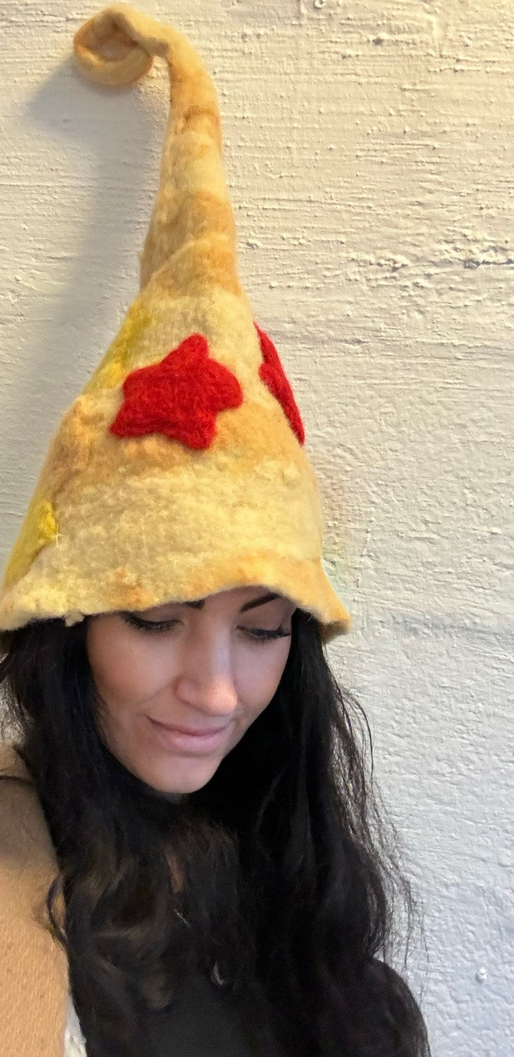 Yellow Felt Wizard Hat