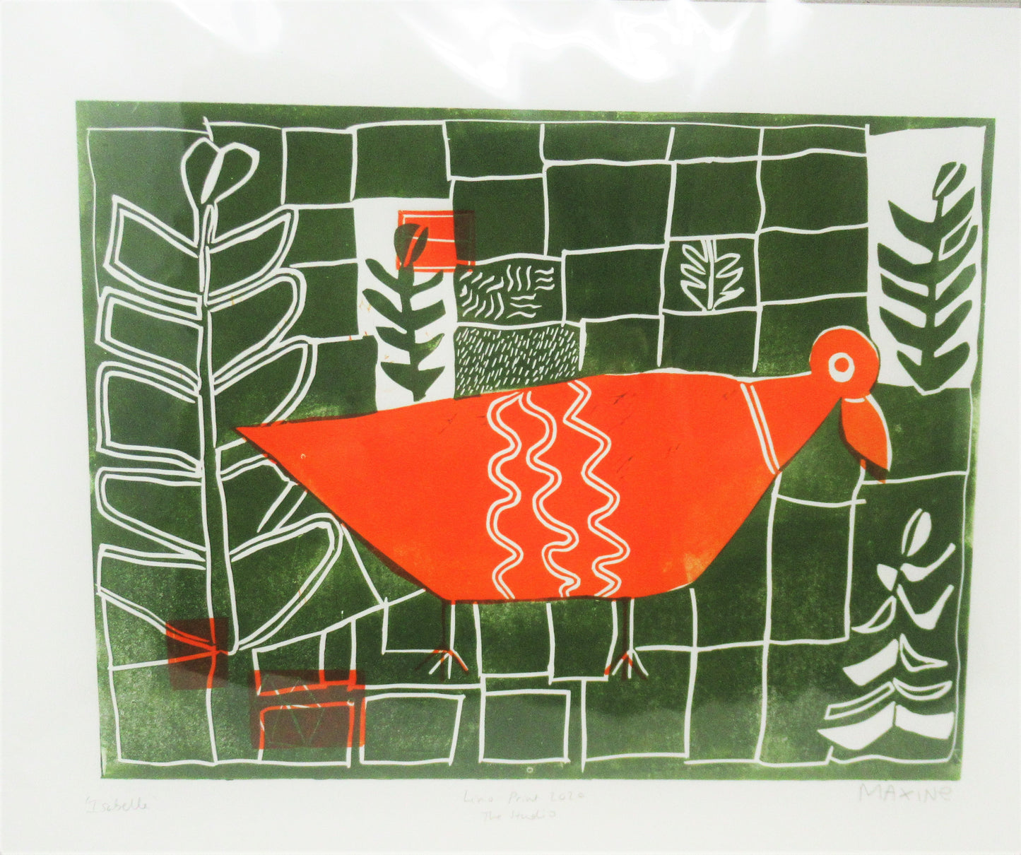 'Isabelle' Bird Lino Print  (10 variations)