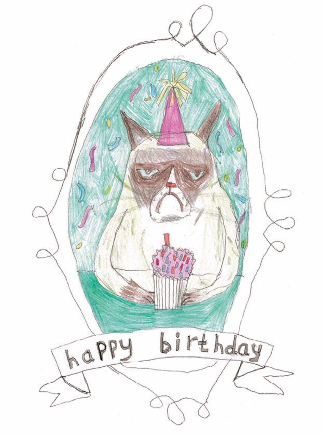Grumpy Cat Greeting Card