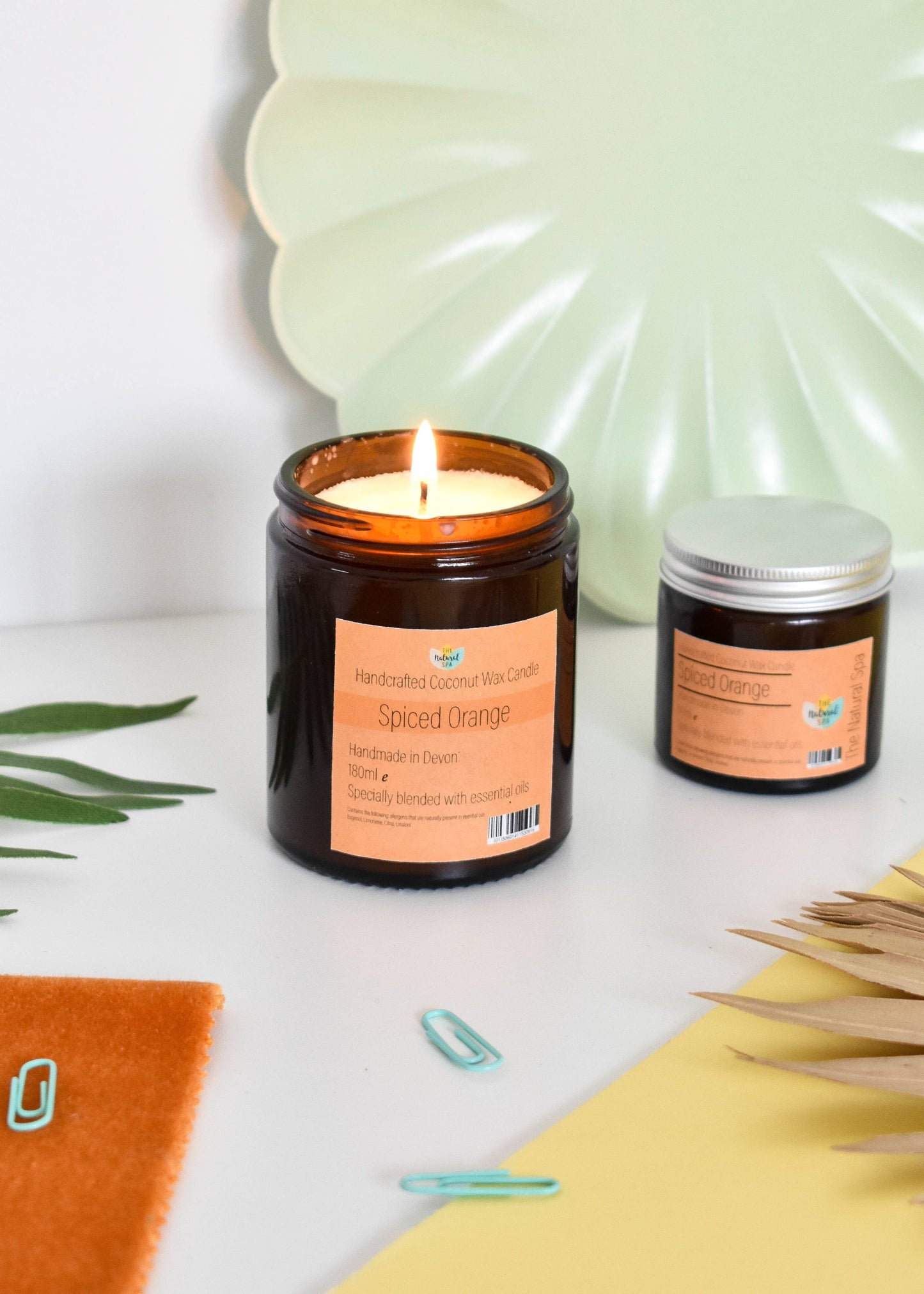 Spiced Orange hand-poured coconut wax candle-Essential Oil