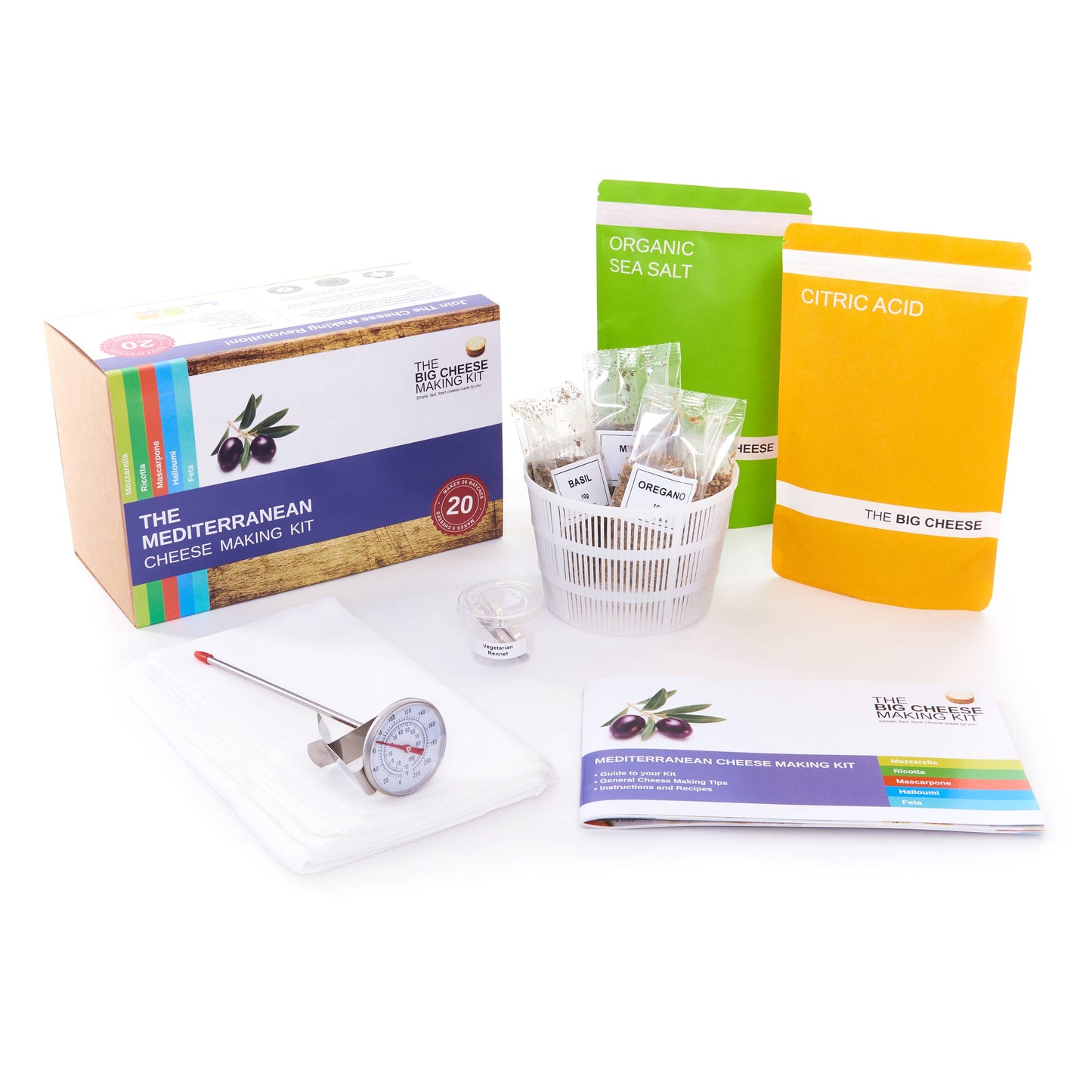 MEDITERRANEAN CHEESE MAKING KIT foodie gift vegetarian