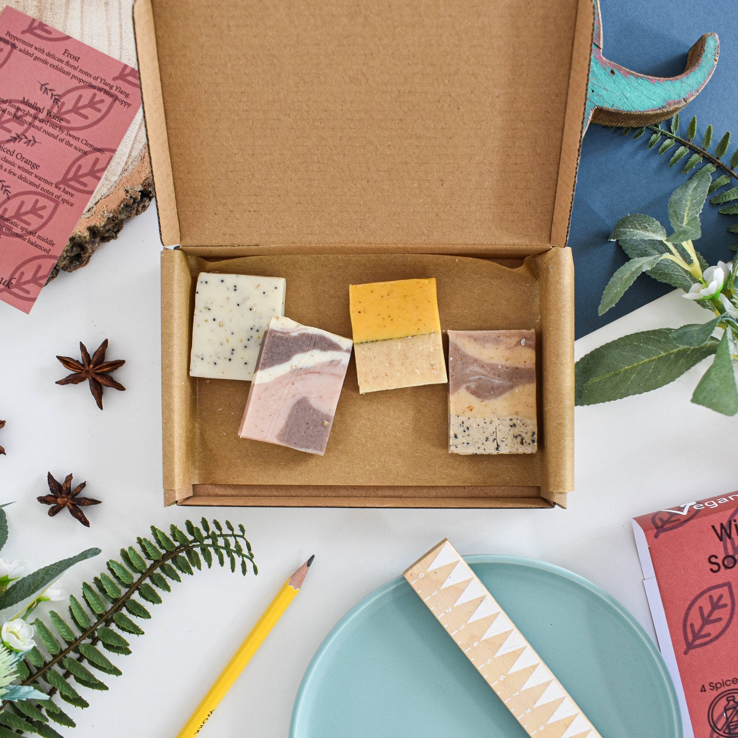 Winter Spice Soap Sampler Box - 4 pieces Letterbox Gift Set