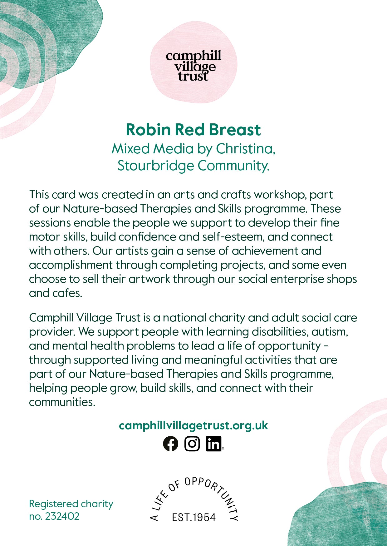 Robin Red Breast- Christmas Cards