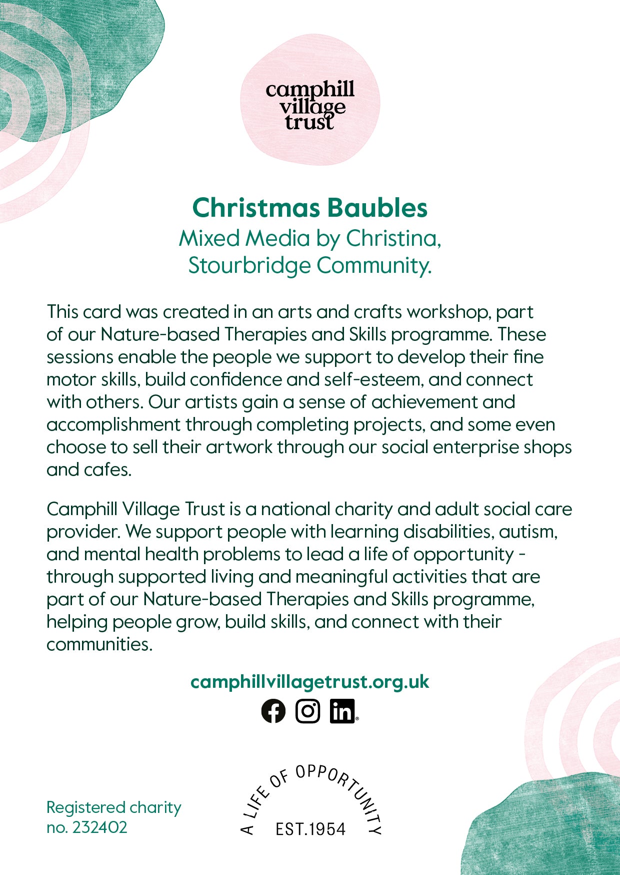 Christmas Baubles- Christmas Cards