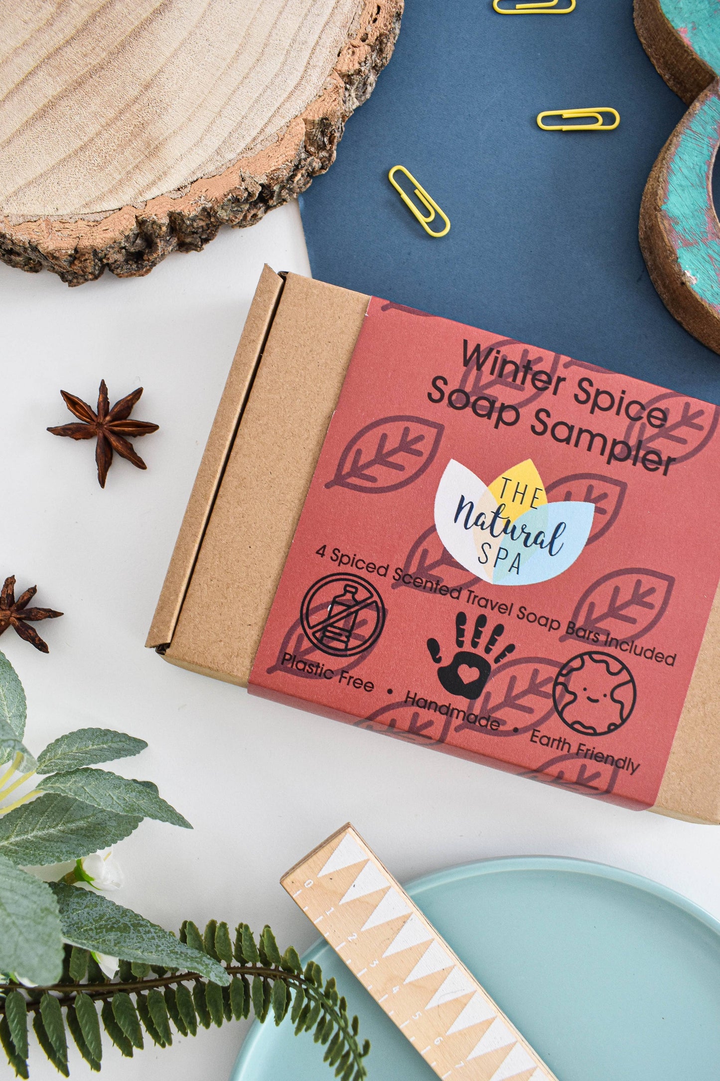 Winter Spice Soap Sampler Box - 4 pieces Letterbox Gift Set