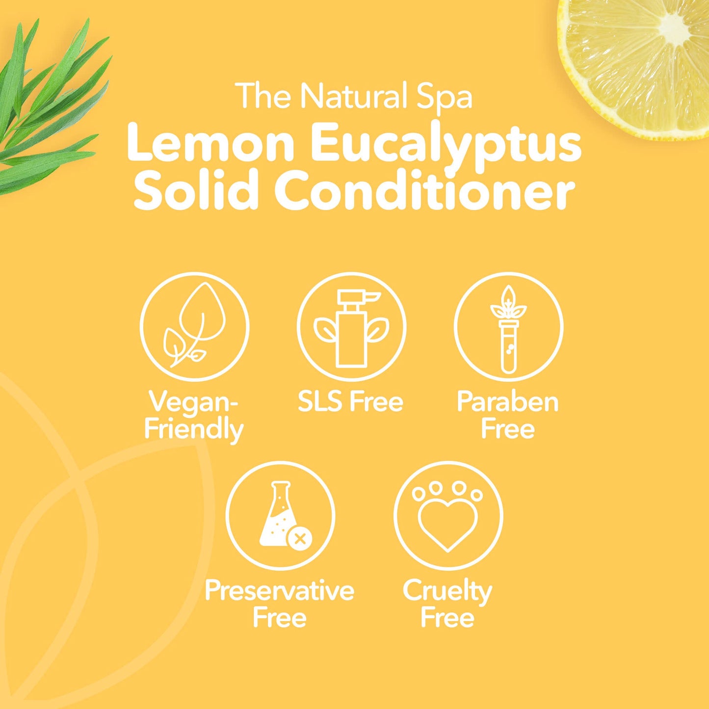 Lemon, Eucalyptus, Solid Conditioner for all hair types