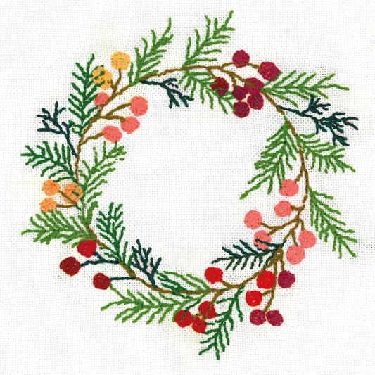 Christmas Wreath Card Design, pack of 10 cards