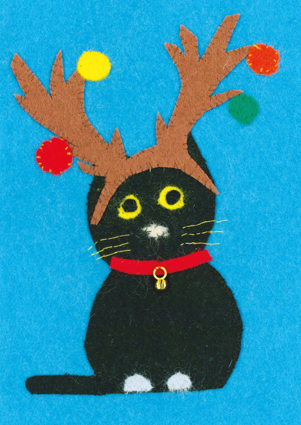 Festive Cat Card Design, pack of 10 cards