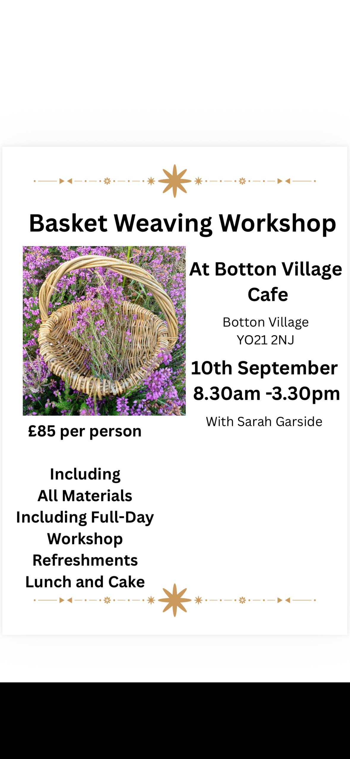 Willow Basket Weaving Workshop- 10/9/26 at 08.30-15.30.