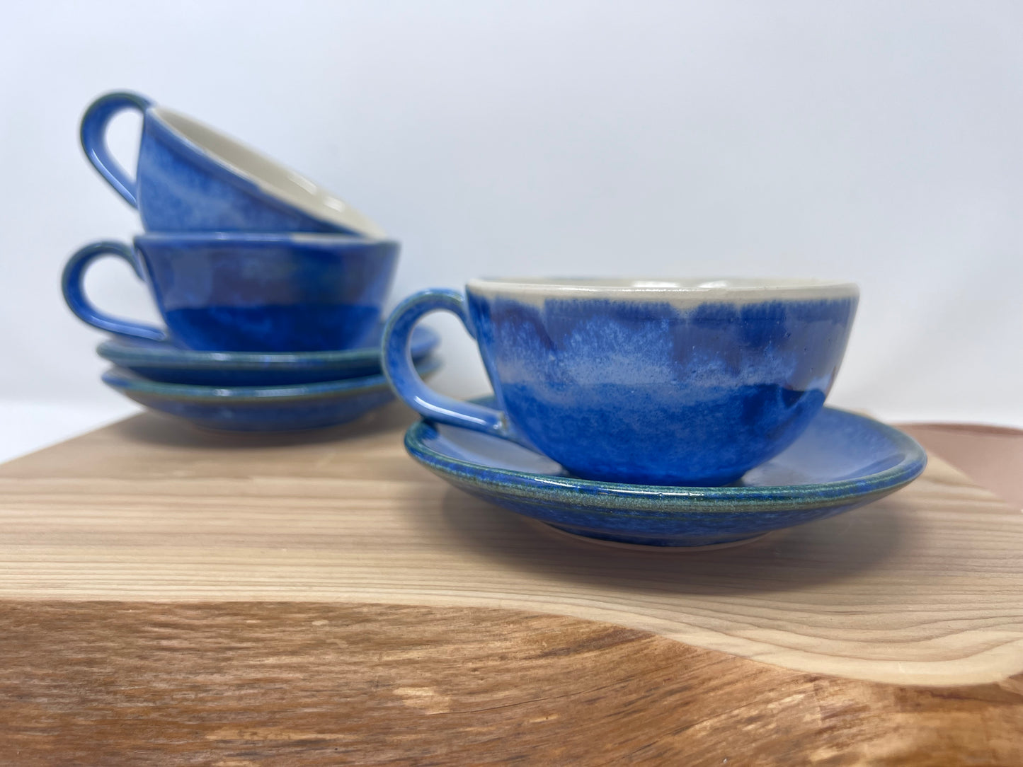 Blue Glaze, Stoneware Cup and Saucer