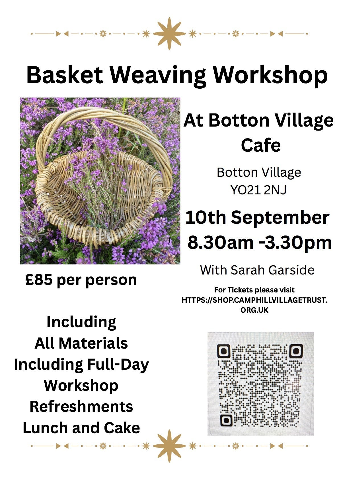 Willow Basket Weaving Workshop- 10/9/26 at 08.30-15.30.