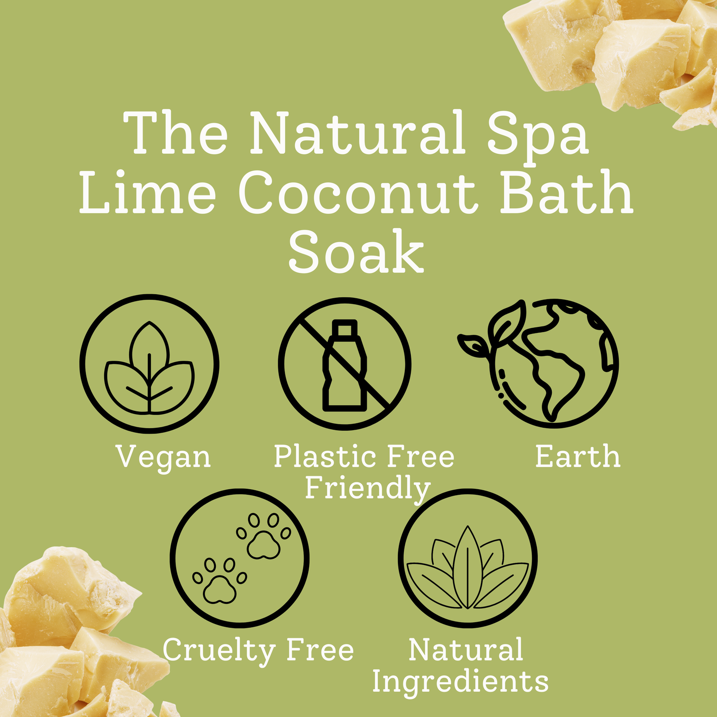 Lime Coconut Bath Salts - Essential oil - Eco pouch - vegan