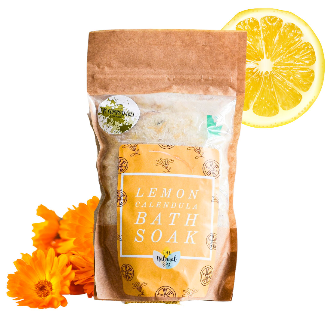 Spiced Orange or Lemon & Calendula Bath Soak - Biodegradable pouch - 225g
