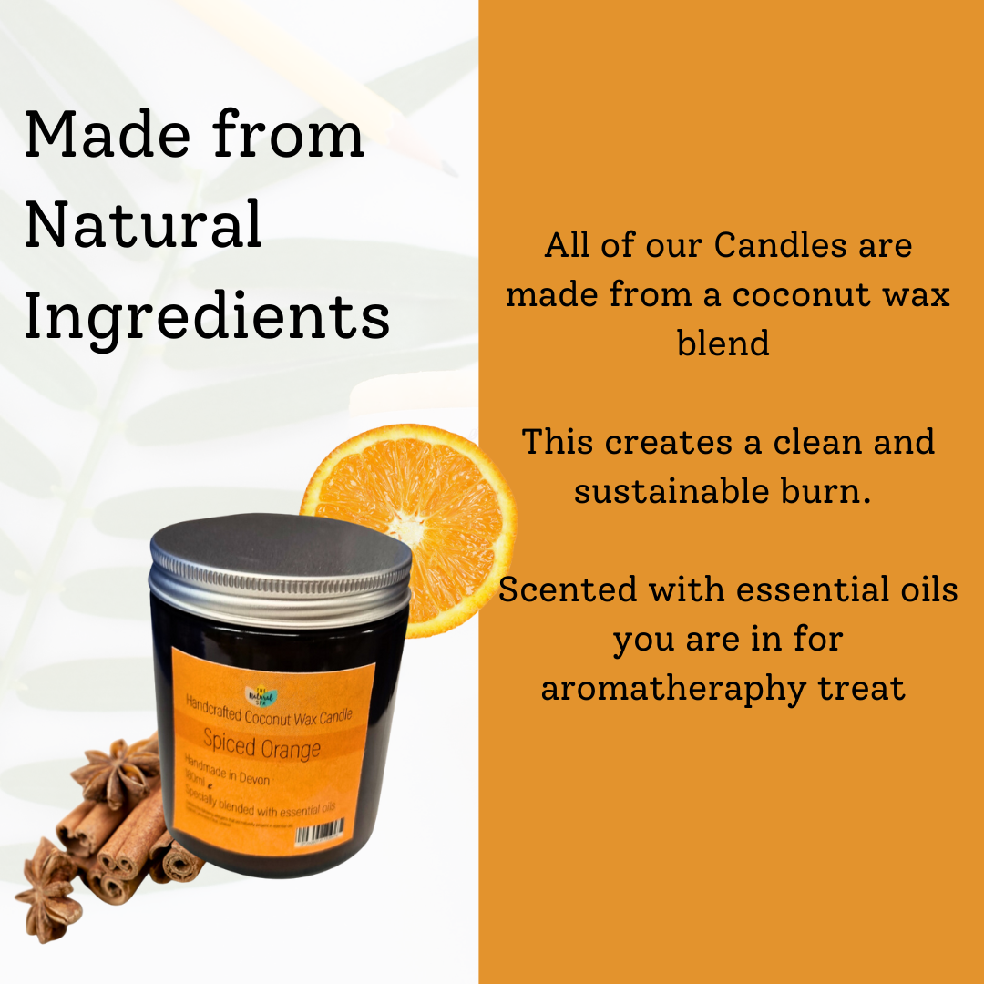 Spiced Orange hand-poured coconut wax candle-Essential Oil
