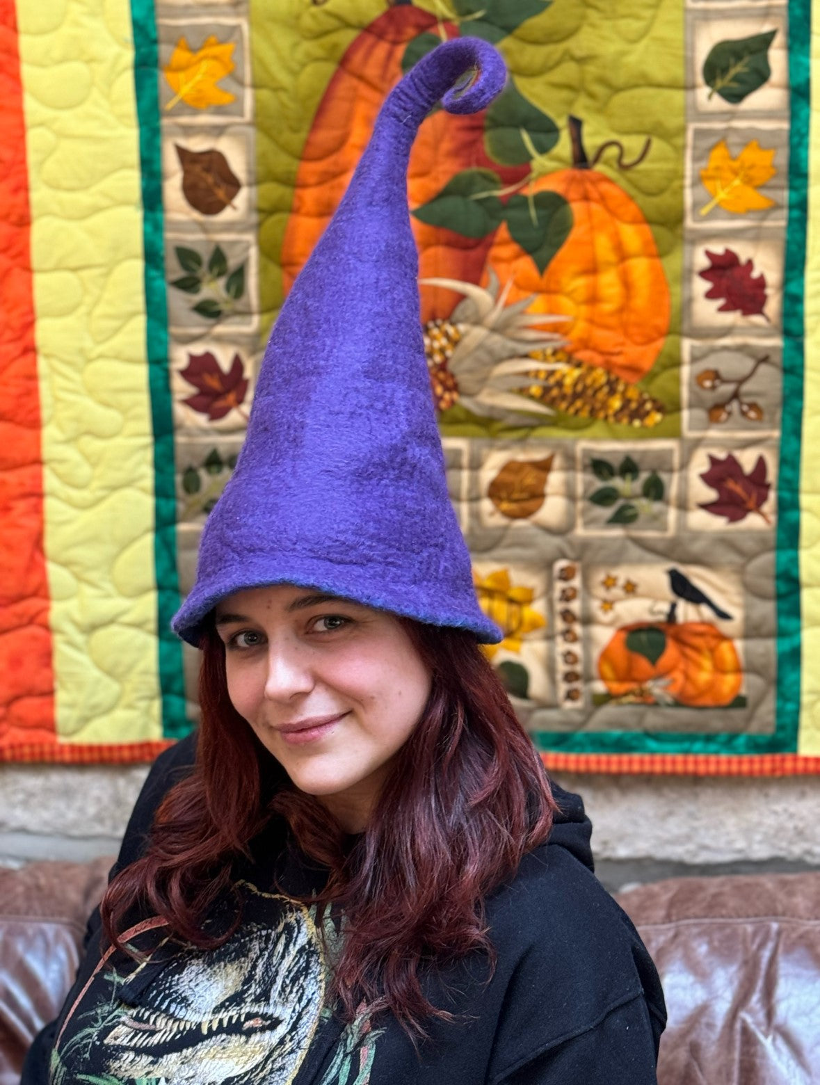 Handmade Purple Felt Wizard Hat