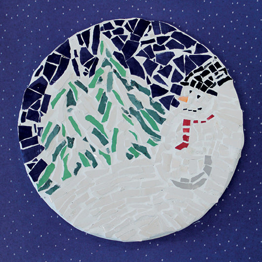 Mosaic Snowman Christmas Card