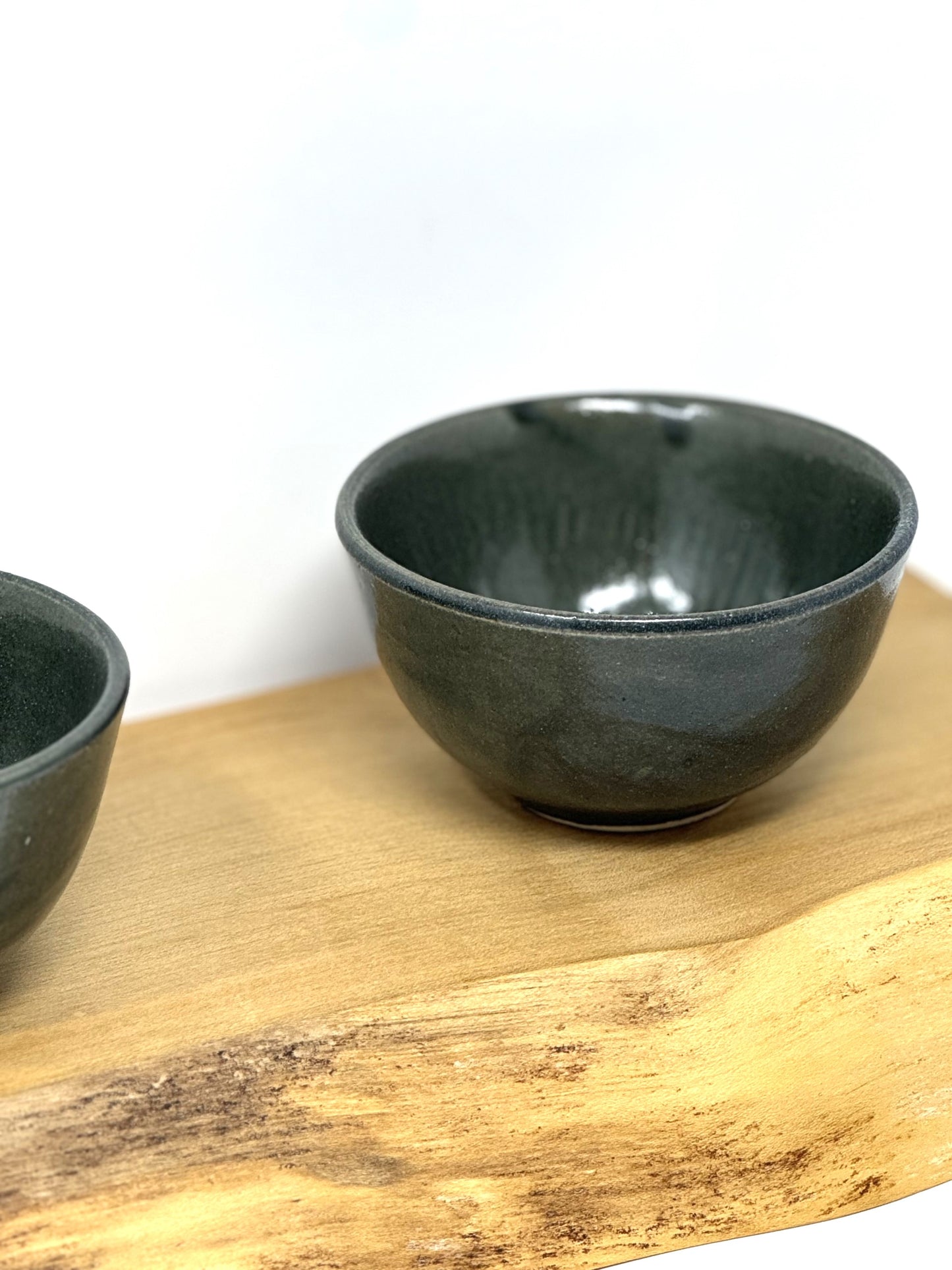 Small Stoneware Bowl, Dark Olive