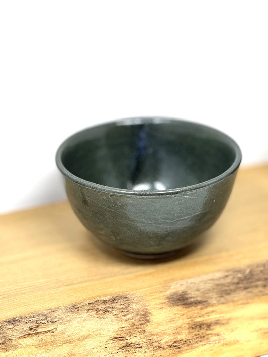 Small Stoneware Bowl, Dark Olive