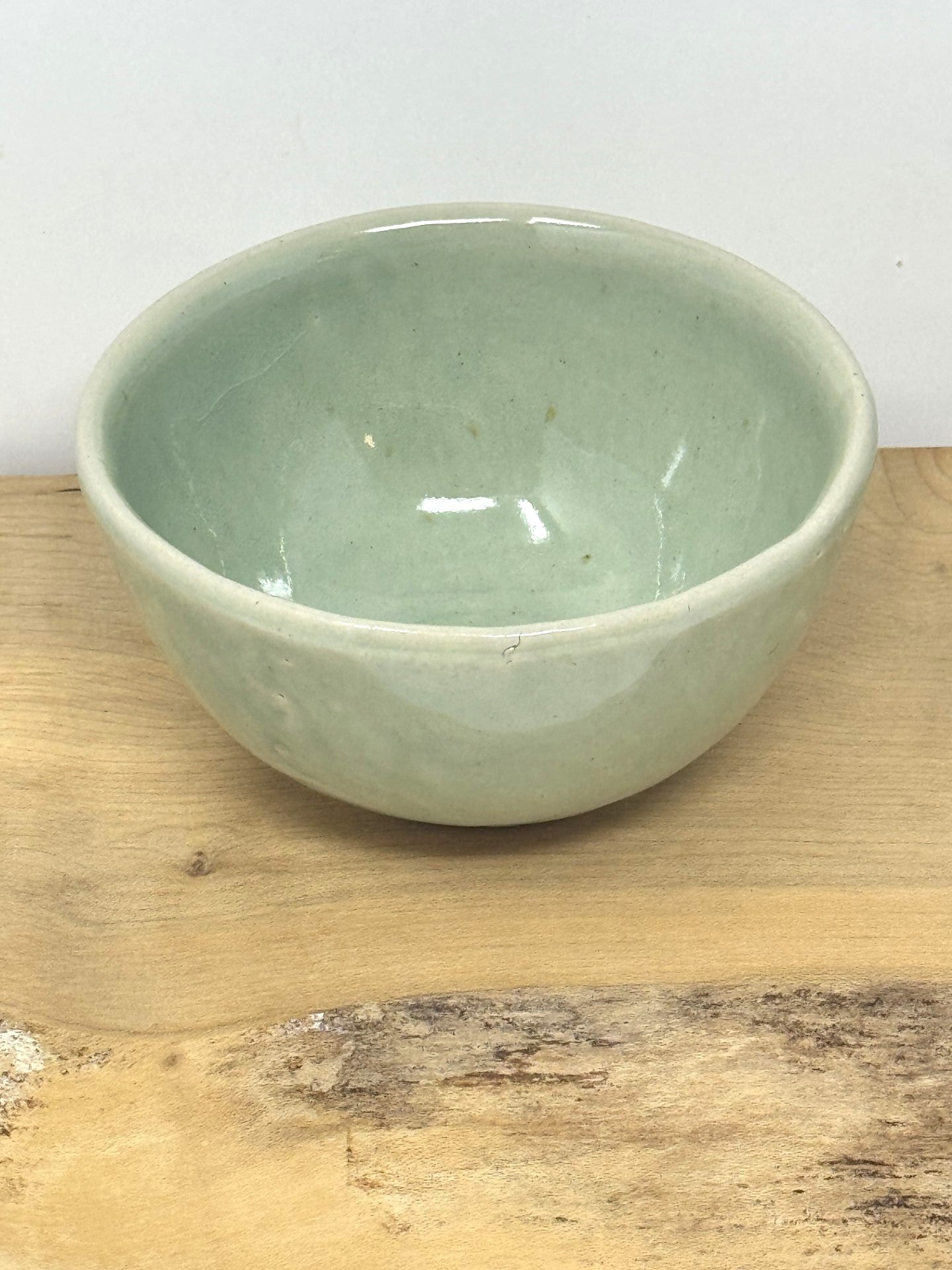 Small Stoneware Bowl, Pale Green Glaze