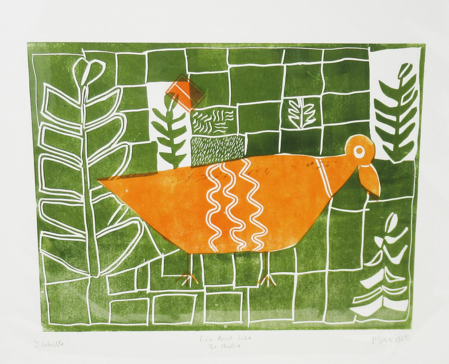 'Isabelle ' Bird Lino Print  (10 variations)
