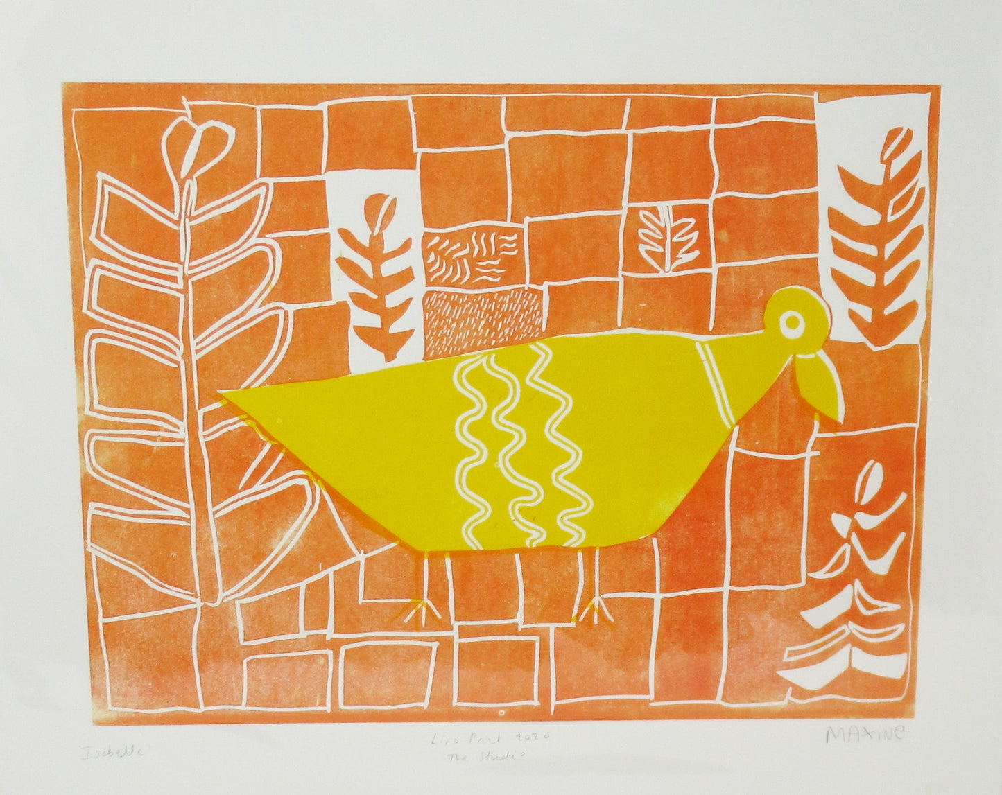 'Isabelle ' Bird Lino Print  (10 variations)