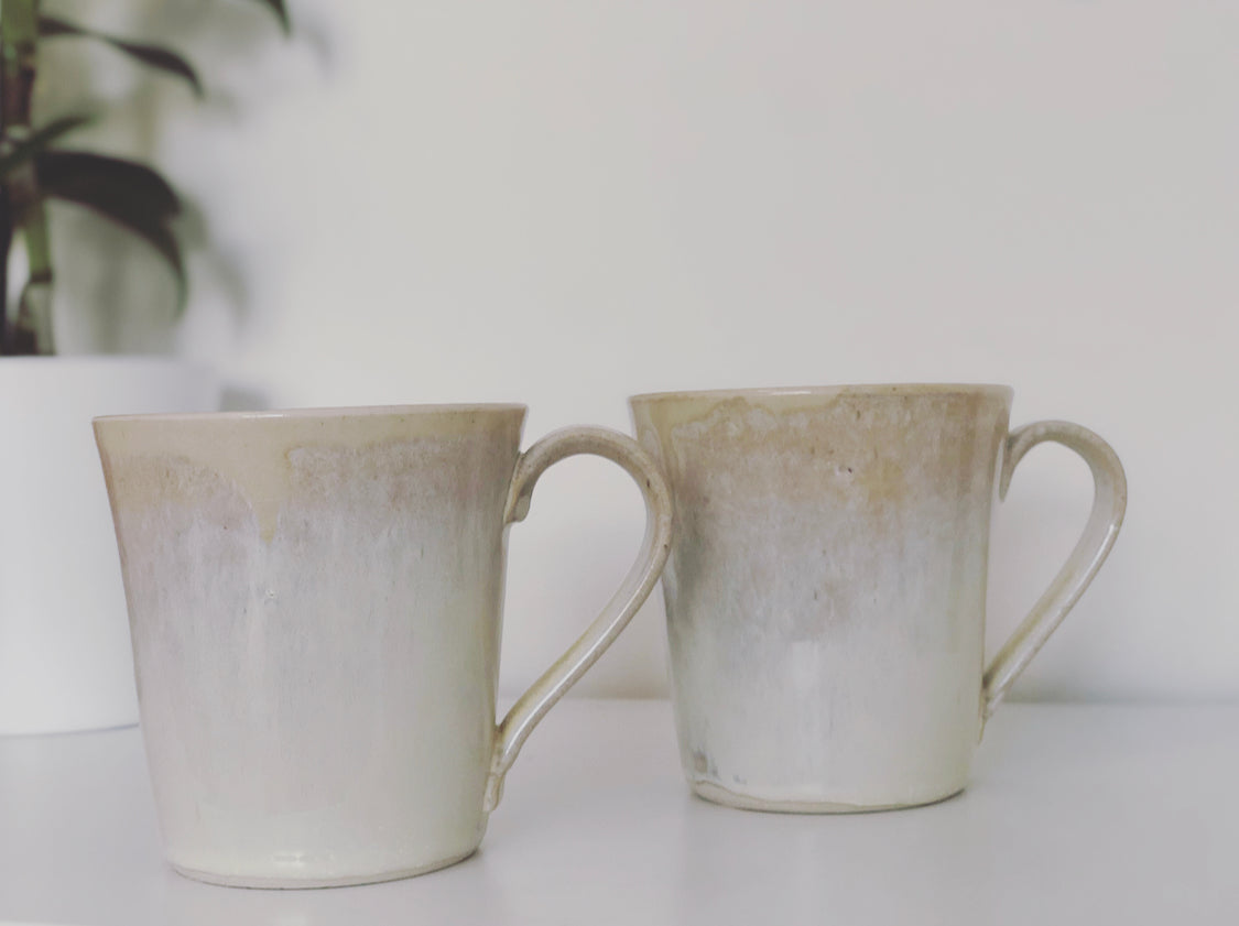Natural & Pearl Glaze Extra Large Mugs