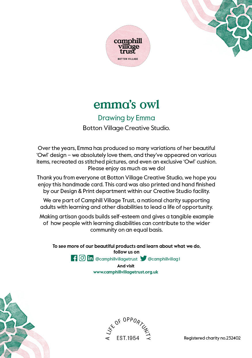 Emma's Owl Get Well Soon Card