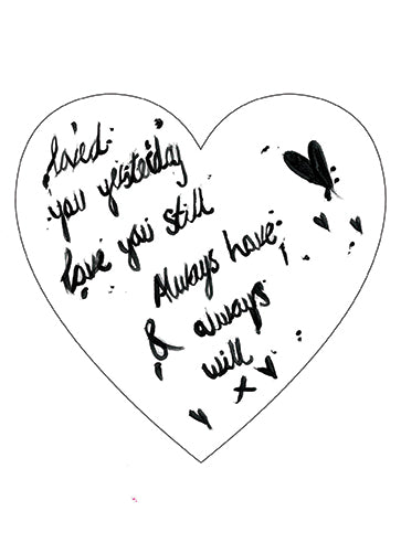 'loved you yesterday, love you still, always have and always will' Valentine's Day Card