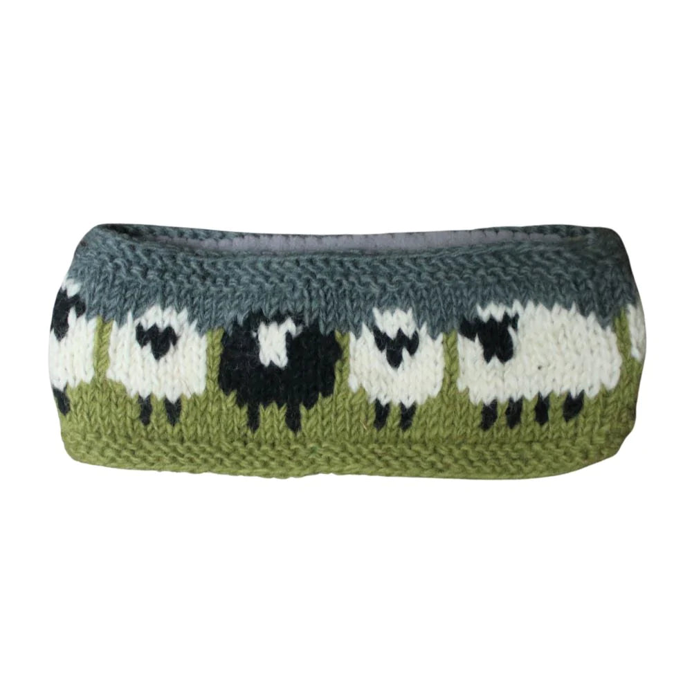 Hand Knitted Sheep Wool Headband