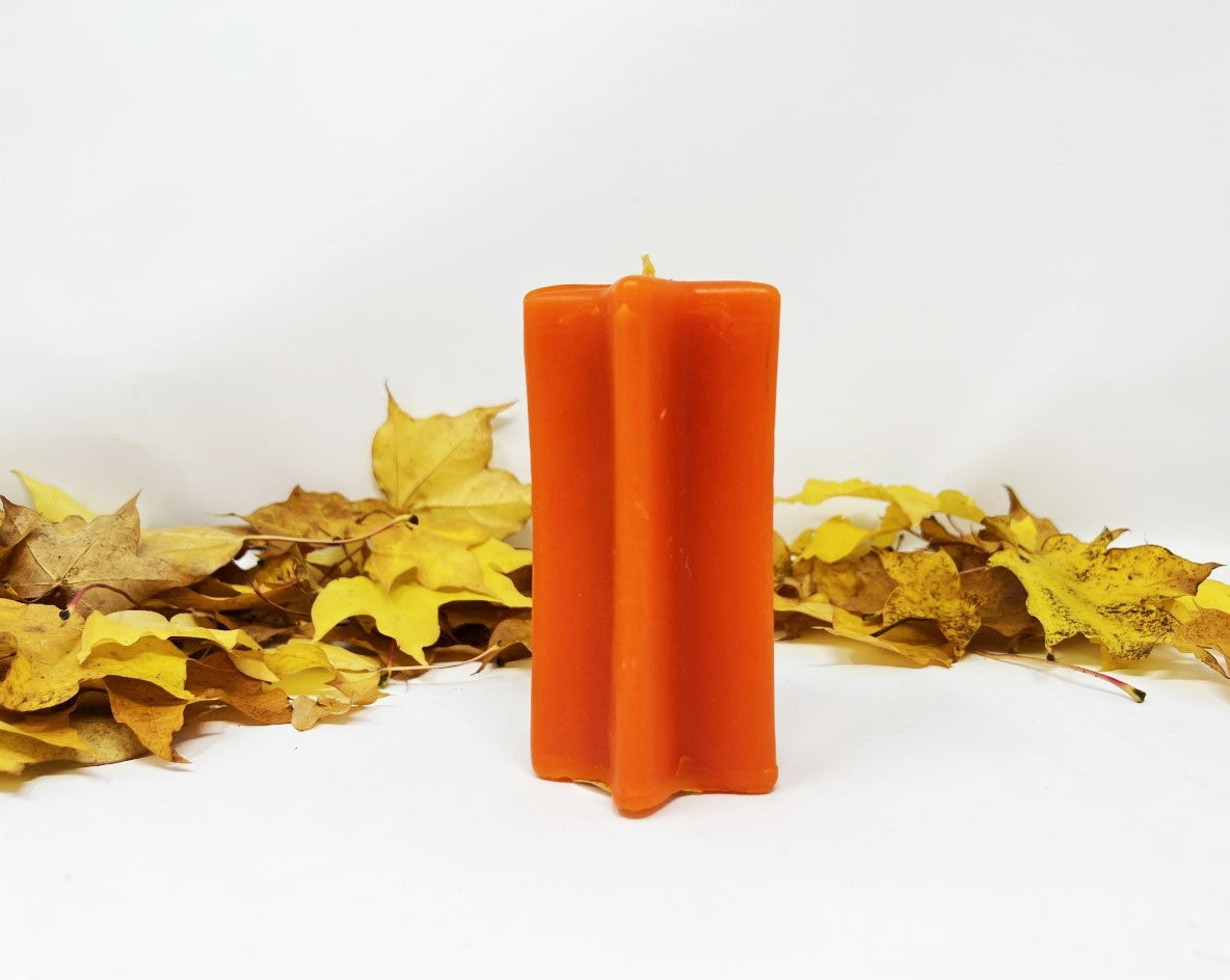 Orange Star Pillar Candle