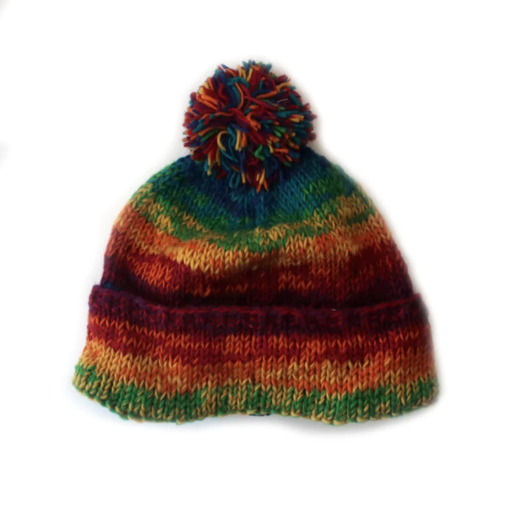 Nordic Knit Wool Bobble Hat
