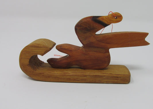 Christmas Decoration, Wooden Child on a Sledge, Neutral