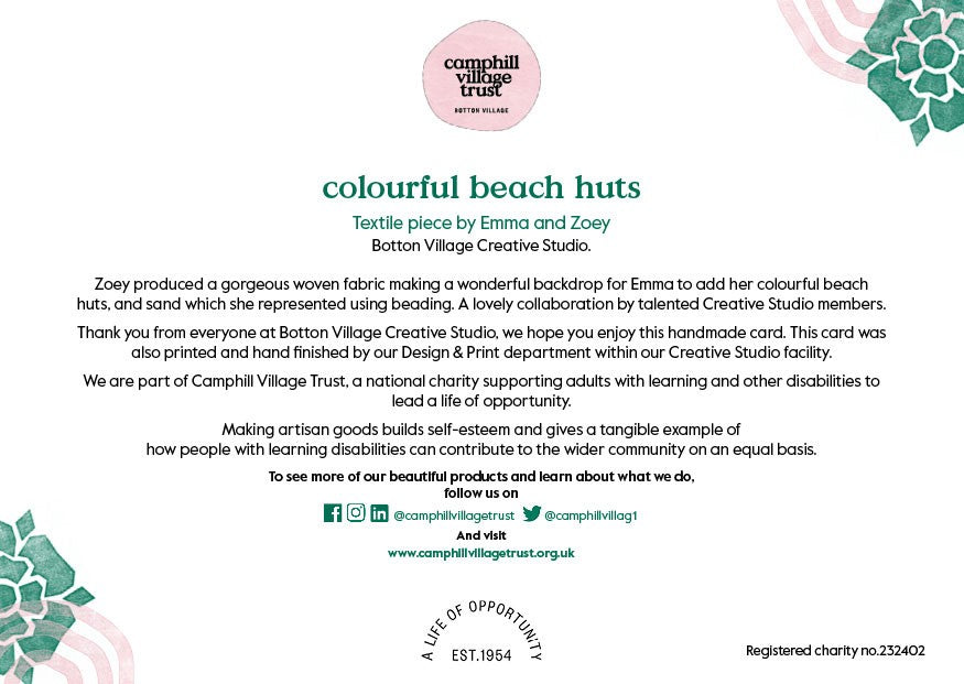 Colourful Beach Huts Birthday Card