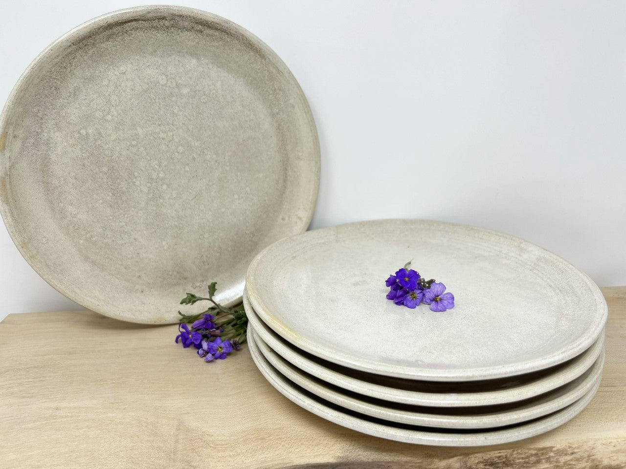 Natural, Pearl Glaze, Rustic, Stoneware Dinner Plate