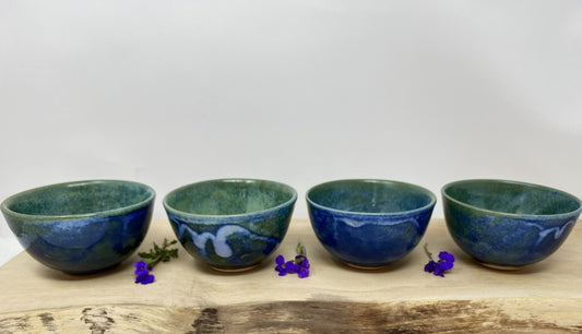 Small stoneware Bowl, Blue Glaze
