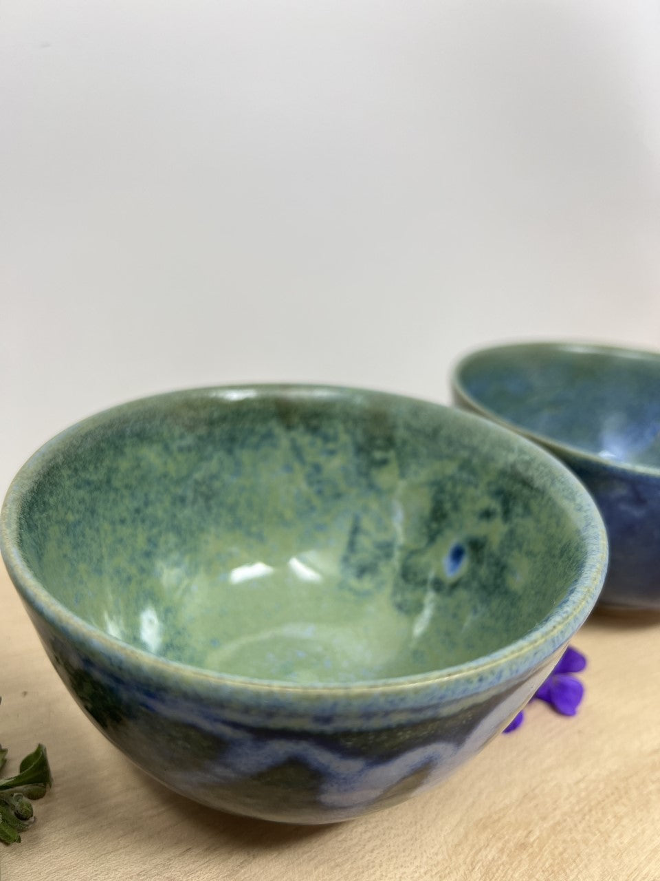 Small stoneware Bowl, Blue Glaze