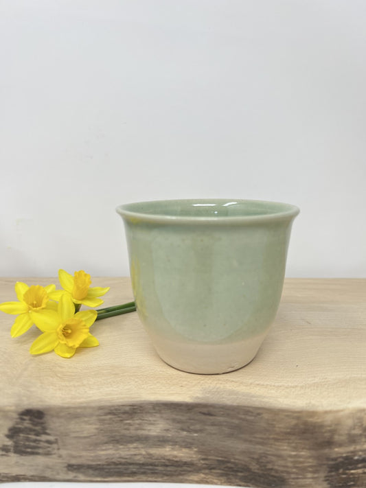 Green Dip-Glaze Stoneware Beaker