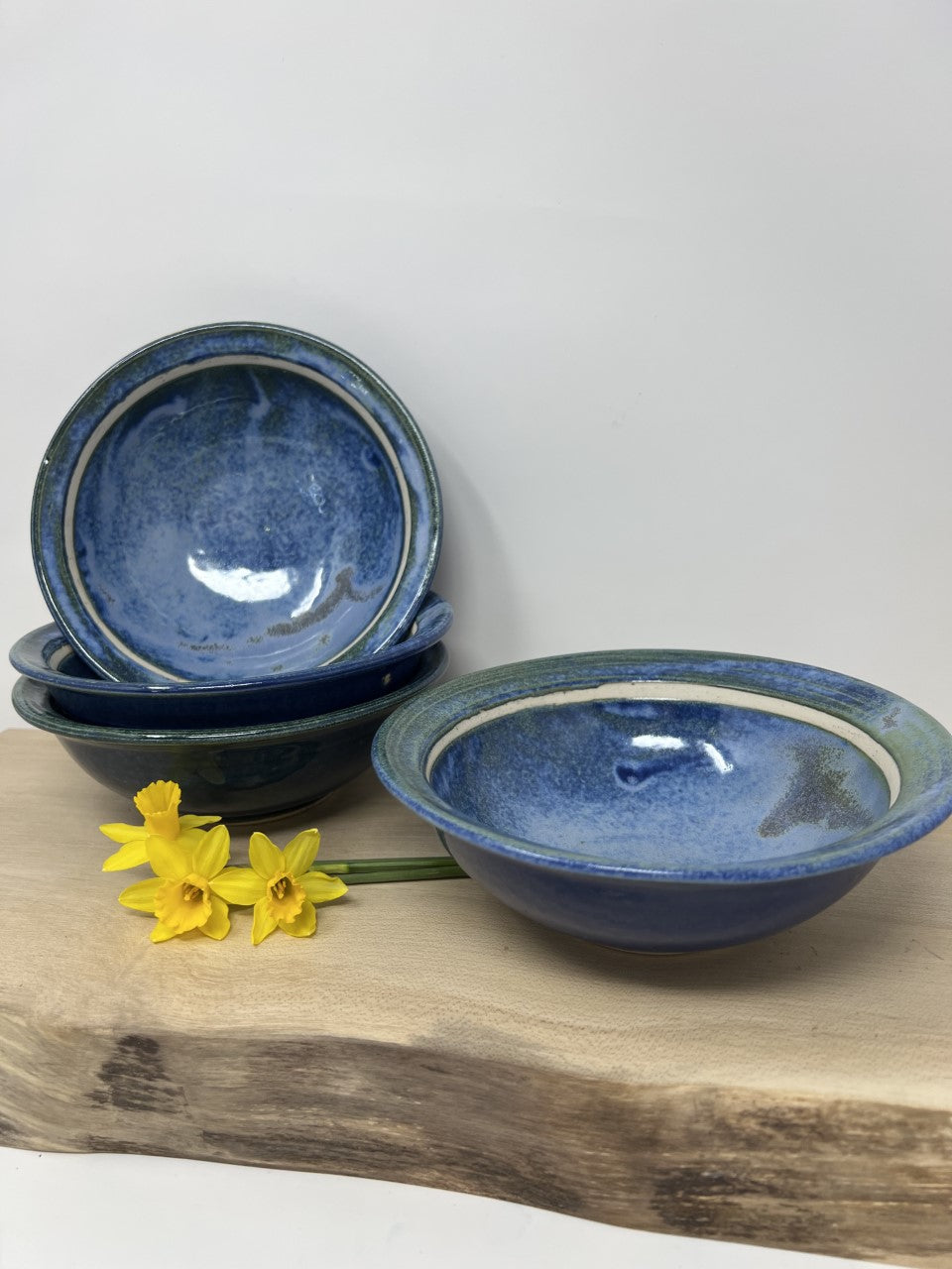 Blue Stoneware Cereal Bowl