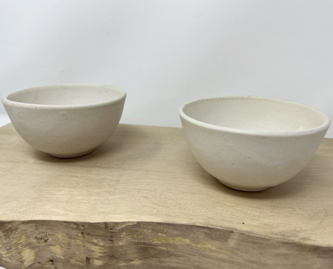 Small stoneware Bowl, Pale Matt White