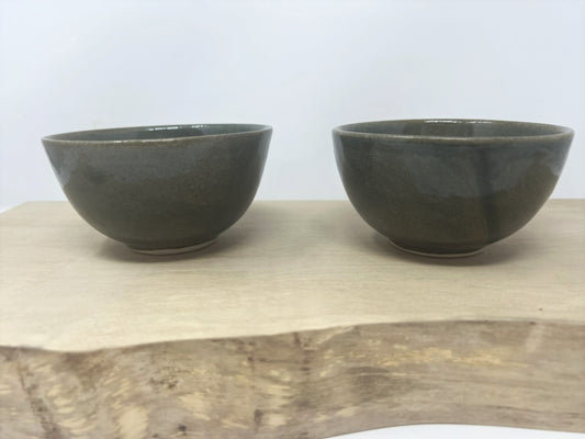 Small stoneware Bowl, Dark Olive