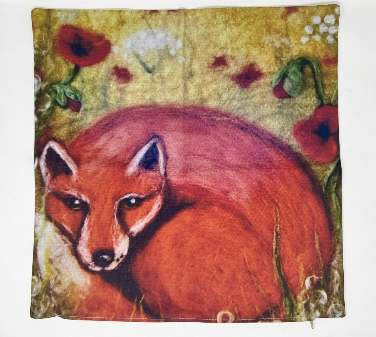 'Sleepy Fox' Organic Cotton Cushion Cover