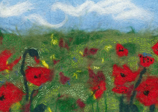 Poppies  -Textile piece by Jane