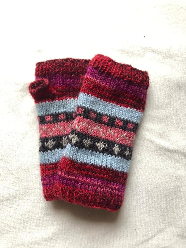 Nordic Knit Wool Wrist Warmers