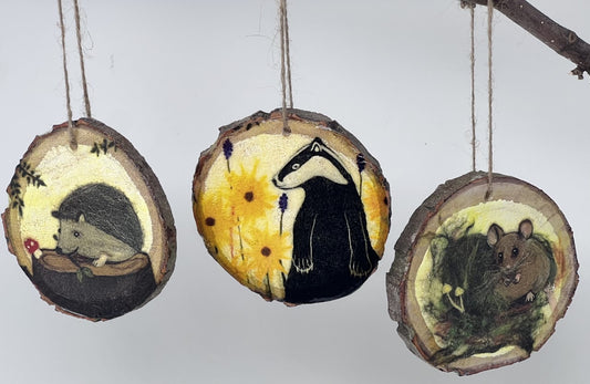 Painted Wildlife Hanging Decorations